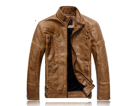 Men Fall Winter PU Leather Jacket for Fashion-Forward Individuals