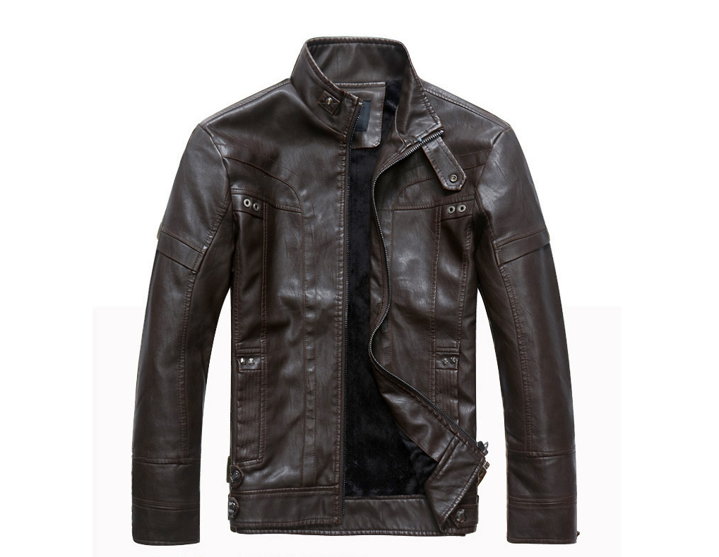 Men Fall Winter PU Leather Jacket for Fashion-Forward Individuals