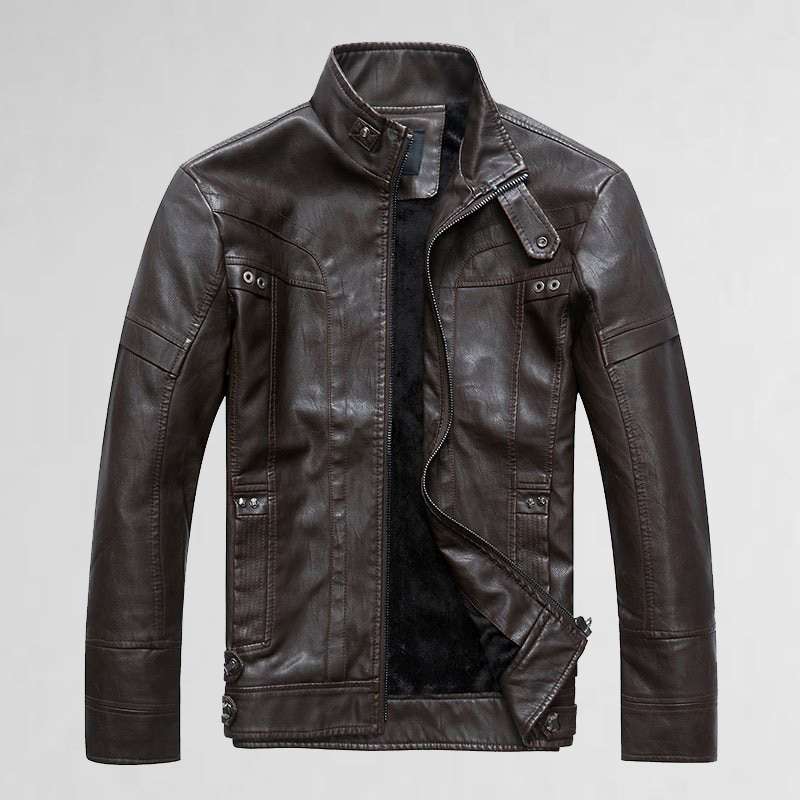 Men Fall Winter PU Leather Jacket for Fashion-Forward Individuals