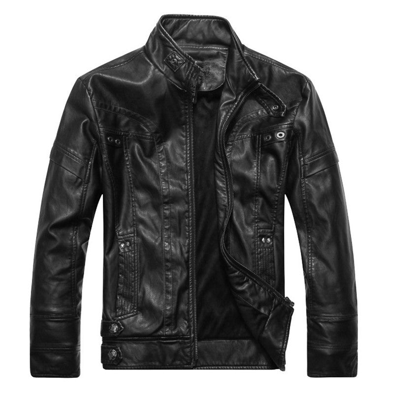 Men Fall Winter PU Leather Jacket for Fashion-Forward Individuals