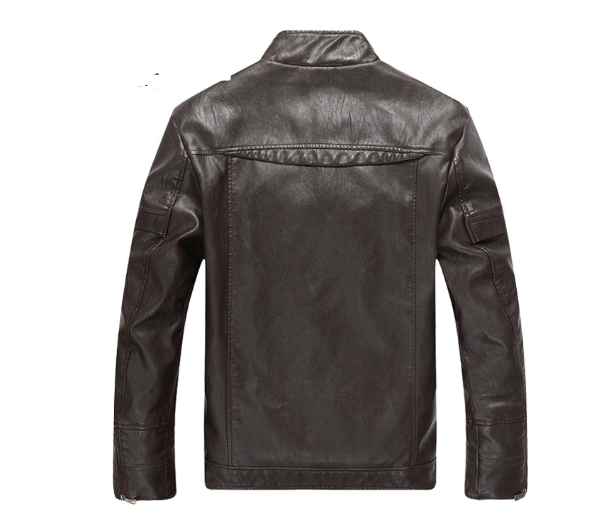 Men Fall Winter PU Leather Jacket for Fashion-Forward Individuals