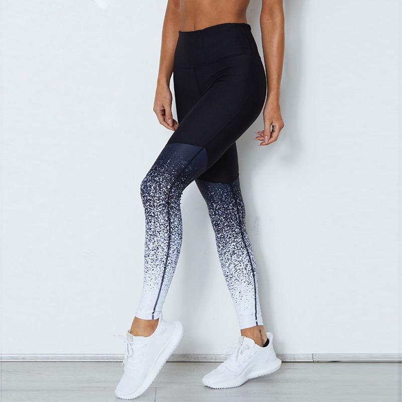 Women Casual Printed Leggings & Vest Set - COOL Yoga Leggings / Pants / Vest - Gym/Fitness