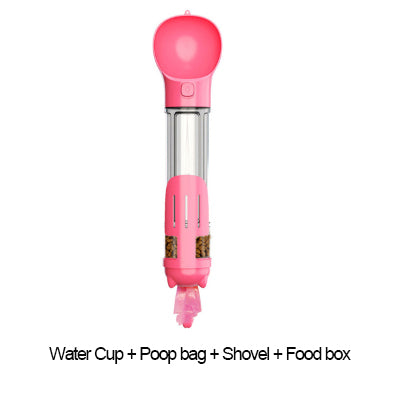 Portable Cat/Dog Water Bottle & Food Feeder/Drinker/Poop Dispenser - 3 In 1 Leak