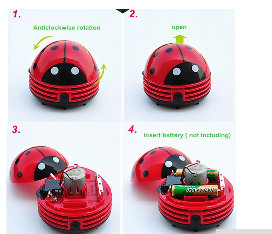 Mini Ladybug Desktop Vacuum Cleaner