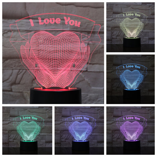 Hands Holding Love "I Love You" 3D Night Light - After all it's about your special one -