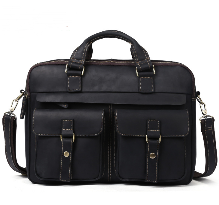 Genuine men's bags / Retro men's business Bag / 15.6 inch Laptop Bag