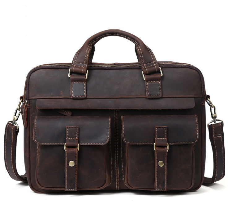 Genuine men's bags / Retro men's business Bag / 15.6 inch Laptop Bag