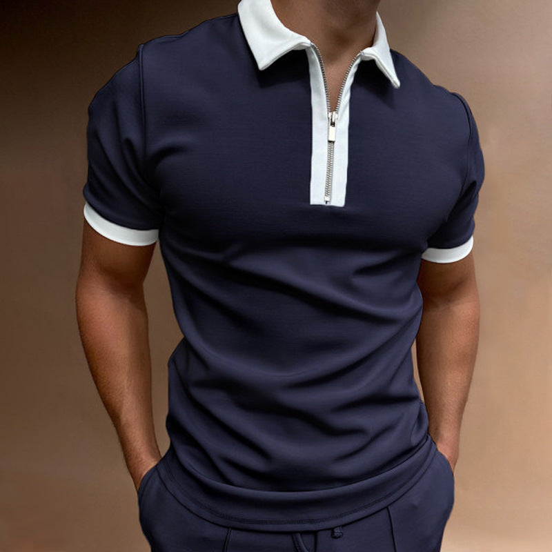 Men's Solid Polo Short-Sleeved Shirt - Summer Collections