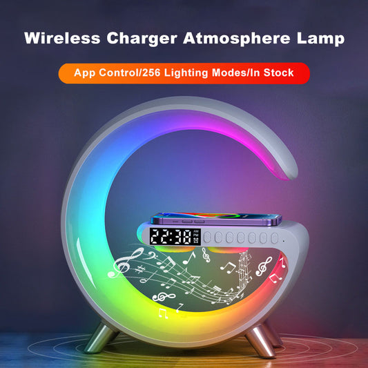 Intelligent Atmosphere Lamp Bluetooth Speaker Wireless Charger & Bedside Lamp Sunrise / Wake-up Lamp / Polar Lamp / Alarm Clock