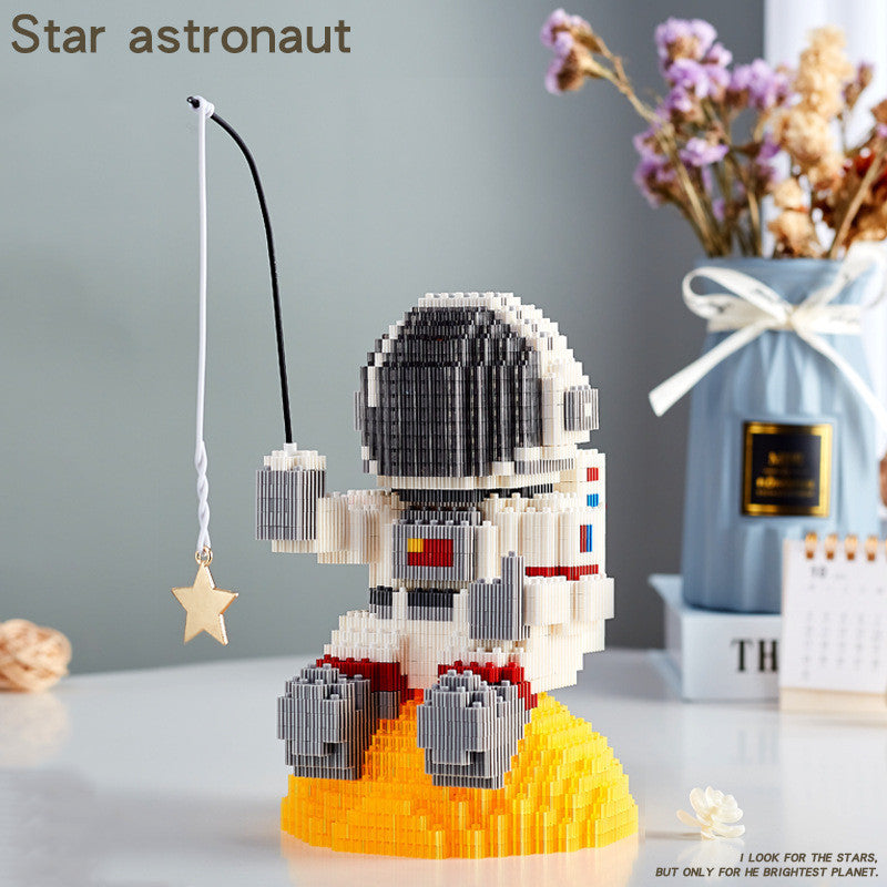 Mini Micro Rocket Building Blocks Space Moon Astronaut Toy For Kids