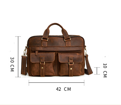 Genuine men's bags / Retro men's business Bag / 15.6 inch Laptop Bag