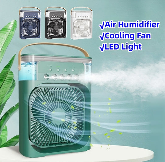 Air Humidifier Cooling Fan USB - LED Light (3 In 1)